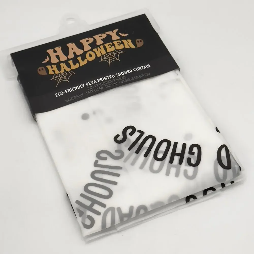 Happy Halloween Squad Ghouls Ghost Shower Curtain NEW